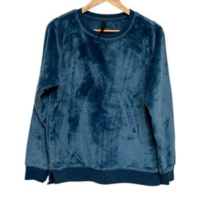 •EUC• Plush Cozy “Velvet” Fleece Pullover Sweatshirt Crew Neck Streetwear